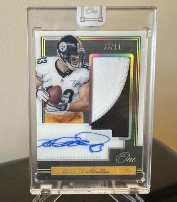 2018 Panini One Heath Miller Gold Patch Auto On Card /10 #128 - Image 1 of 2