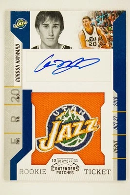 Boleto Panini Playoff Contenders 2011 parches Gordon Hayward logotipo automático jazz rc Foto 1 de 4