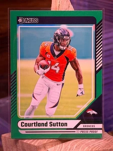 2024 Panini Donruss - Courtland Sutton #134 Press Proof Green MINT Broncos - Bild 1 von 2