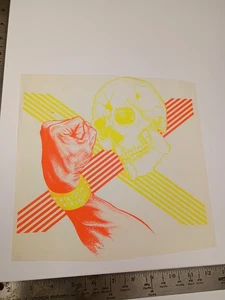 Vintage ( Iron -On / Heat Transfer) Neon Skull 1980's - NT13 - Picture 1 of 1