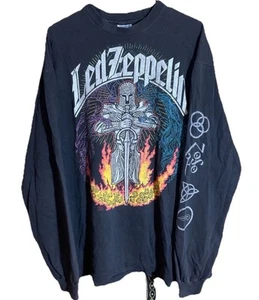 Led  Zeppelin Vintage Shirt Long Sleeve Extra Large XL Black - Picture 1 of 16