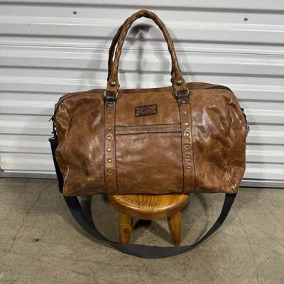 Bolso grande de fin de semana Patricia Nash Milano Heritage de cuero tostado Foto 1 de 4