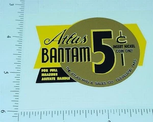 Adesivo Distributore Atlas Bantam Giallo/Oro 5 Centesimi V-34 - Foto 1 di 1