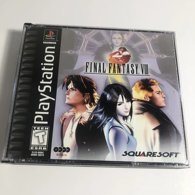 Final Fantasy VIII 8 (Playstation PS1) Completo CIB con Tarjeta Reg Etiqueta Negra Limpio Foto 1 de 4