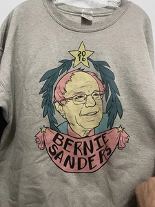 2016 Bernie Sanders Sweatshirt Präsidentenportrait Herren XL grau Baumwollmischung - Bild 1 von 18