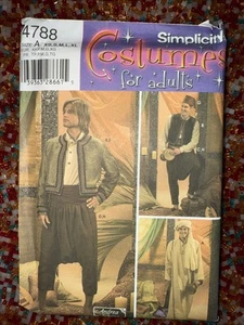SEWING PATTERN Simplicity 4788 ALADDIN ARABIAN SHEIKH sz XS-XL Adult - Picture 1 of 3