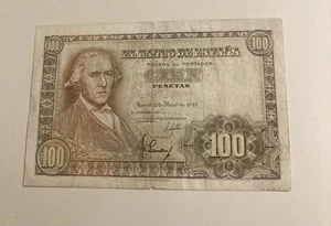 Spanische 100 Peseten Banknote. Vorwahl H6711009 (1433) - Bild 1 von 2