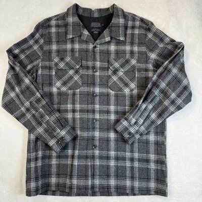 Camisa Pendleton The Original Board Gris 100% Lana Virgen Franela / XXL Para Hombre Foto 1 de 4