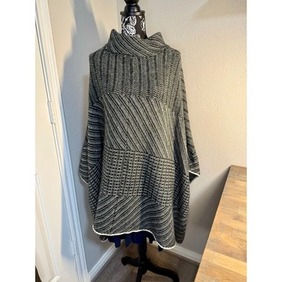 Gray Wool Blend Poncho Sweater - Image 1 of 4