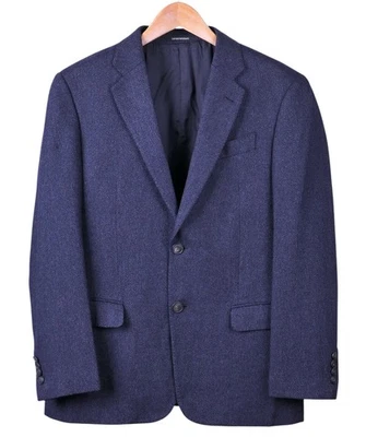 Chaqueta Blazer Abrigo Deportivo Armani Línea G Azul Espiga Tweed Lana 38 R Foto 1 de 4