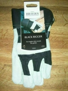 Briers Mens Black Rigger Gloves - Leather - Large - For Tough Jobs SPECIAL OFFER - Picture 1 of 2