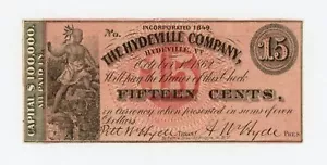 1862 15c The Hydeville Company - Hydeville, VERMONT Note Ch.AU - Picture 1 of 2