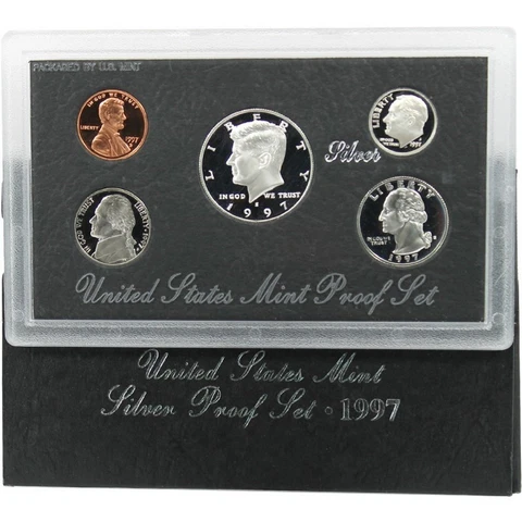 1997-S 90% Silver Proof Set United States Mint Original Government Packaging Box Cover