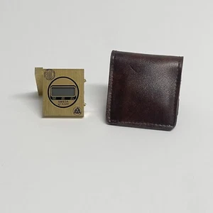 Vintage Sweda Mini Travel Alarm Clock w/ Case – Brass Finish – Battery Dead - Picture 1 of 3