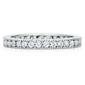 BERRICLE Sterling Silver Cubic Zirconia CZ Wedding Eternity Band Ring Size 4 - Picture 1 of 4