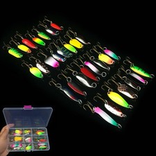 30 pcs Multicolor Artificial Fishing Lure Kit Metal Hard Spoon Sequins Spinner
