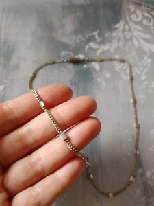Vintage necklace silver tone metal station chain barrel closure 18" long - Picture 1 of 5