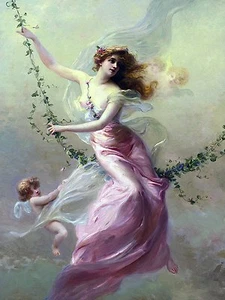 SWING E. Bisson Mädchen Frau Engel Fliese Wandbild Küche Spritzschutz Marmor Keramik - Bild 1 von 14