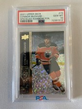 2021 Upper Deck Speckled Rainbow Foil Connor McDavid #73 PSA 10 #1512