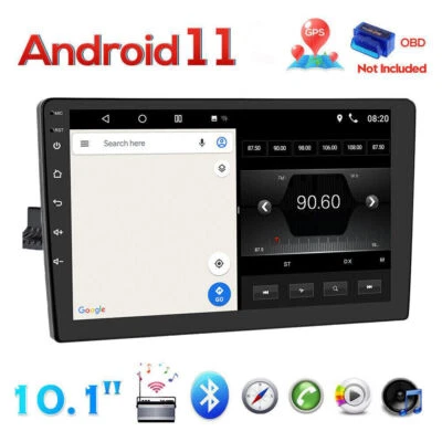 10.1 Inch Single 1Din Car Stereo Radio Android 11 GPS Wifi Touch Screen MP5 Play - Image 1 of 4