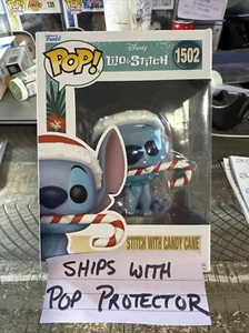 Funko Pop - Disney - Stitch With Candy Cane #1502- with free Pop protector - Picture 1 of 1