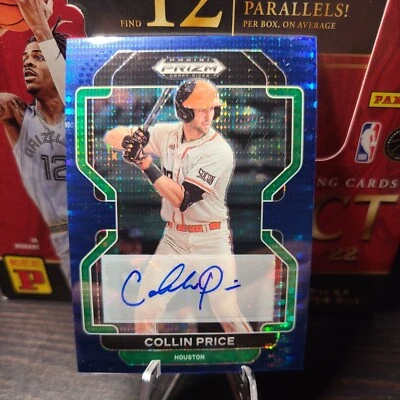 2022 Prizm Draft Picks Auto FOTL Navy Blue Pulsar #PDP193 Collin Price 9/9 - Image 1 of 2