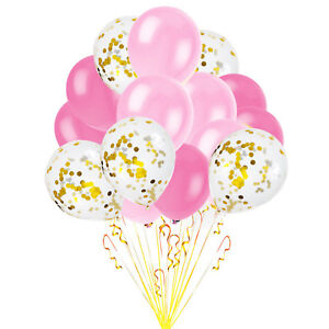 Konfetti Luftballon Set Geburtstag Party Hochzeit JGA  Ballons Rosa Pink Weiß