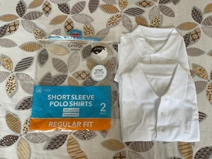 Bundle of 2 George School PE Polo Shirt 10-11 Years Kids White Short Sleeve New - Picture 1 of 6