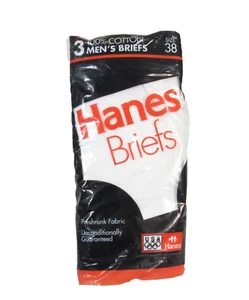 Paquete de 3 calzoncillos vintage Hanes para hombre talla 38 blancos 1996 ropa interior - Imagen 1 de 7