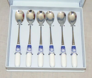 Spode Blue Meadow Six cucharaditas de 6 pulgadas NUEVO - Imagen 1 de 2