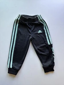 Adidas Kids Track Pants Boys Girls Grey 3 Stripes Logo Size 2t 18 Months A0112 - Picture 1 of 5