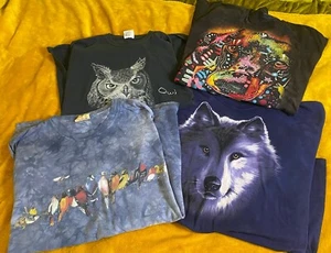 The Mountain Lot of 4 Nature Wildlife Animals Tiedye 2XL 3XL - Picture 1 of 12