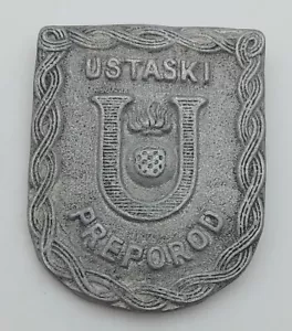Croatia Germany Italy - NDH, Ustasa, WWII, USTAŠKI PREPOROD, metal badge ! - Picture 1 of 2
