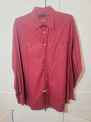 Camisa de vestir para hombre EXPRESS XL L/S 100 % algodón diseño cachemir frente centrado Foto 1 de 4