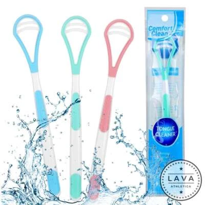 LAVA 3 Pcs Tongue Scraper Cleaners-Oral Hygiene Tool for Adults & Kids, Fresh Breath