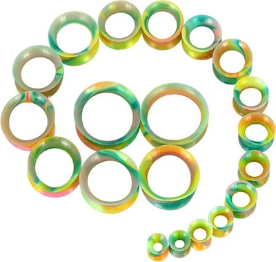 Kit de 20 túneles 2g-1" silicona medidores de piel de oído tapones expansor juego de estiramiento Foto 1 de 4