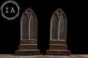 Coppia di fermalibri antichi per finestre cattedrale di ispirazione gotica - Foto 1 di 6