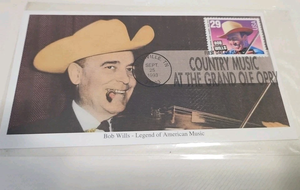 Bob Wills Postage Stamp 29 Cent First Day Of Issue Grand Ole Opry  - Image 1 of 1