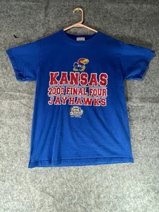 Vintage Kansas Jayhawks 2003 Final Four T-Shirt Medium Blue New Orleans - Bild 1 von 5