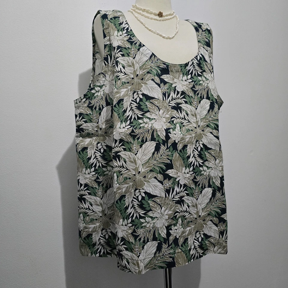 Commonry льняной Майка тропический принт размер AU 18 - Изображение 1 из 4