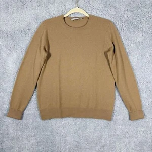 Everlane Women's Rolled Cuff Cashmere Crewneck Pullover Sweater Size M Camel Tan - Picture 1 of 8