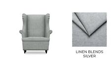 STRANDMON IKEA Armchair Cover - Linen Blends / Silver