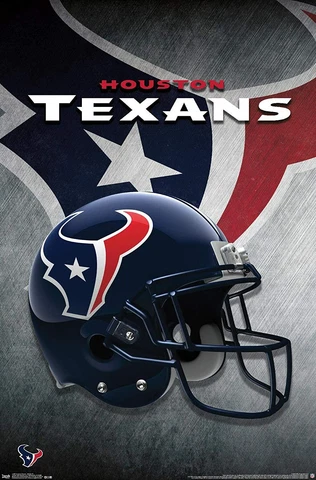 Houston Texans Helmet and logo poster 22 x 34 inches FREE SHIPPING Cover