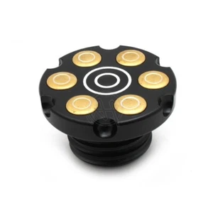 Tapa del tanque de combustible de gasolina estilo revólver depósito rosca derecha ventilada para Harley - Imagen 1 de 10