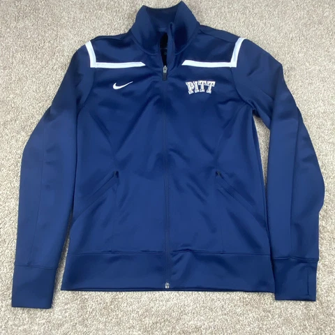 Pitt Panthers Nike Dri-Fit Womens Medium Full Zip Jacket NCAA Navy Blue Cover