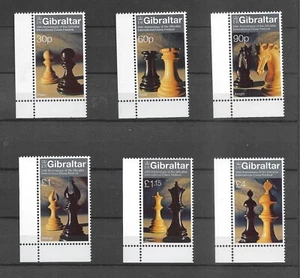 Gibraltar 2022 Chess Festival, complete set in corner marginals MNH  (G532) - Picture 1 of 1