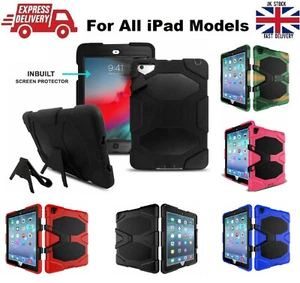 Tough Shockproof Heavy Duty Silicone Rubber Hard Case Cover for Apple iPad Model - Picture 1 of 12