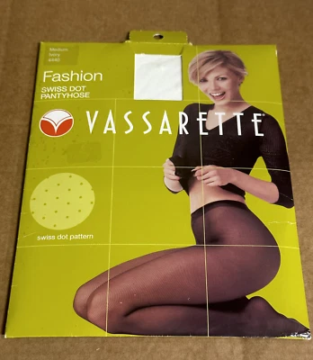 Pantimedias vintage Vassarette moda punto suizo #440 talla mediana - marfil Foto 1 de 4