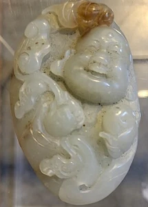 Natural white green Hetian jade statue /pendant Buddha 天然和田青白玉佛像挂件 t10 - Picture 1 of 6