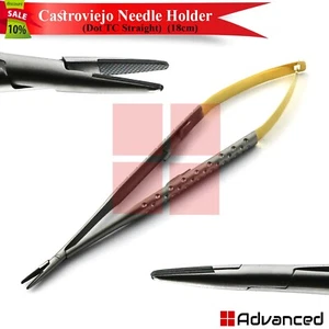 T/C Castroviejo Needle Holder 7" Straight Surgical Micro Surgery Suturing Forcep - Picture 1 of 4